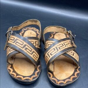 Kids Brown leather Sandals Made in Mexico size 3